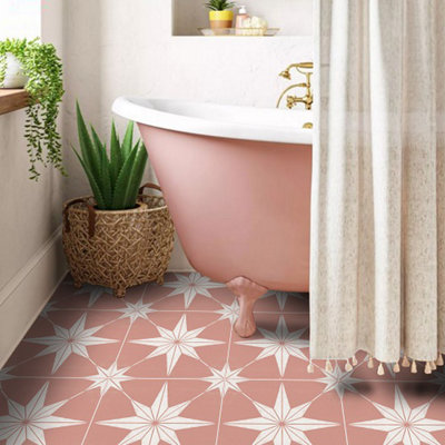 Quadrostyle Astra Rose Wall and Floor Tile Vinyl Stickers 30cm(L) 30cm(W) pack of 4