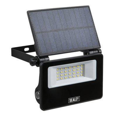 Sealey Extra-Slim Solar Floodlight Torch Lamp With Wall Bracket 20W SMD LED