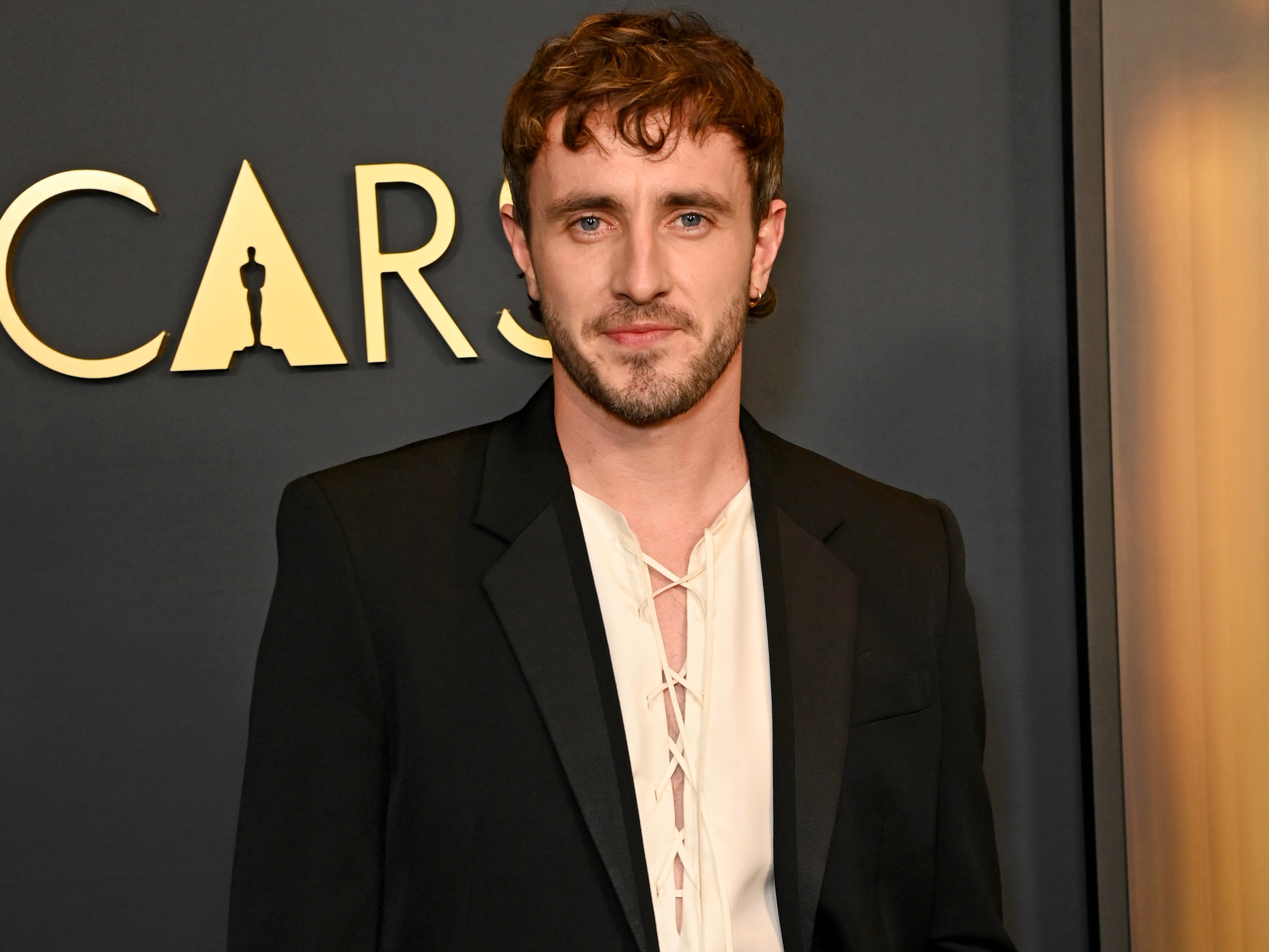 Paul Mescal Laced Up a Soft, Sexy, Rembrandt-Coded Shirt at the 2024 Governors Awards