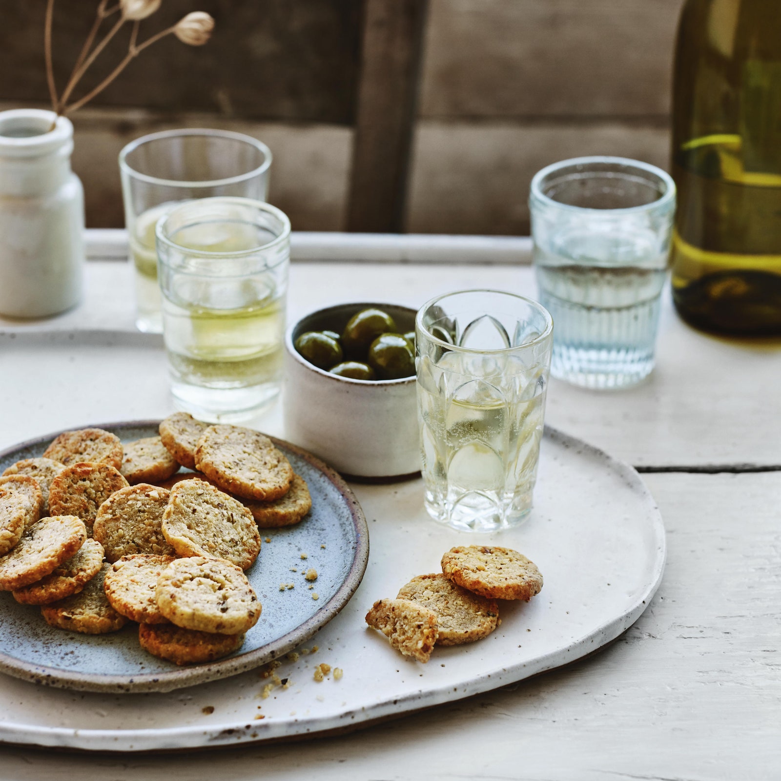 Goats’ cheese, Parmesan and hazelnut biscuits