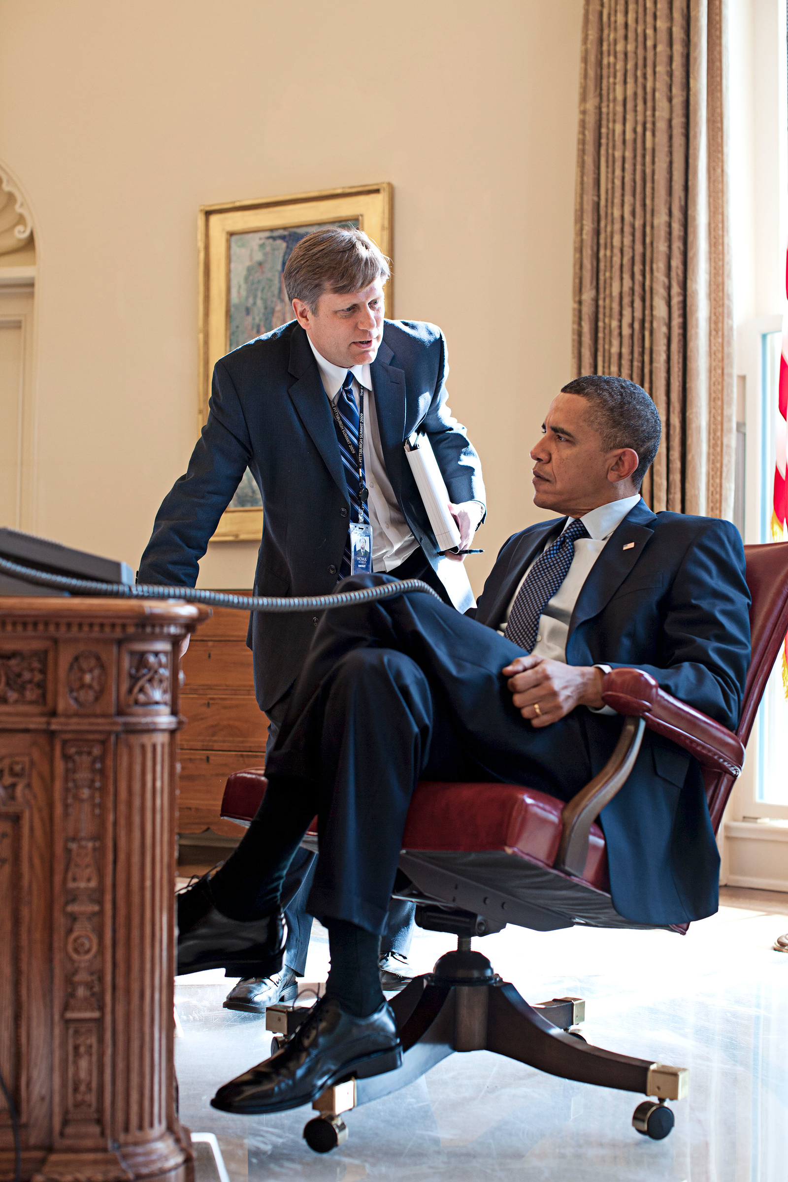 McFaul briefs Obama as N.S.C. senior adviser for Russian affairs February 2010.