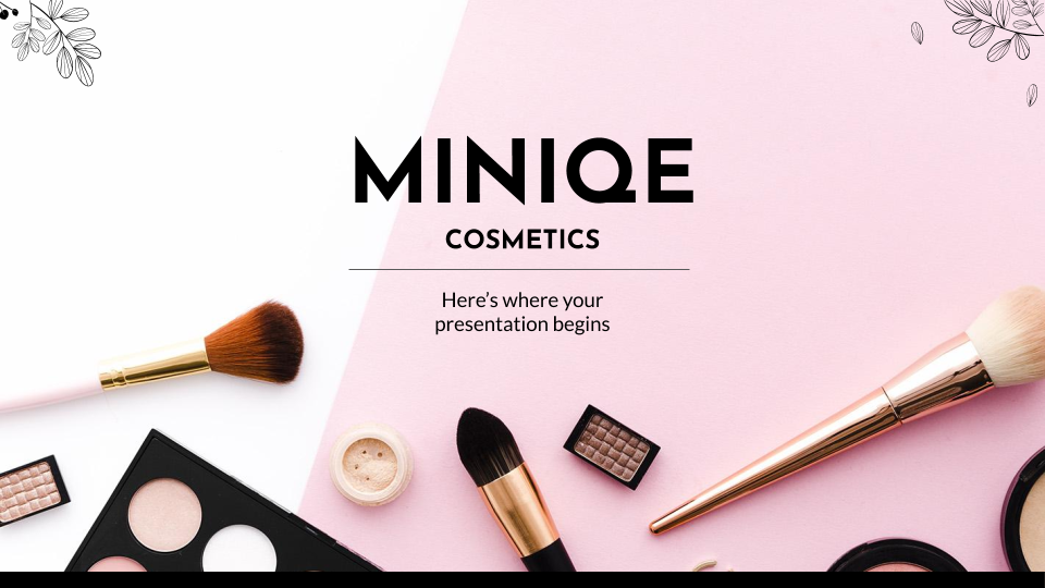 Miniqe Cosmetics presentation template 