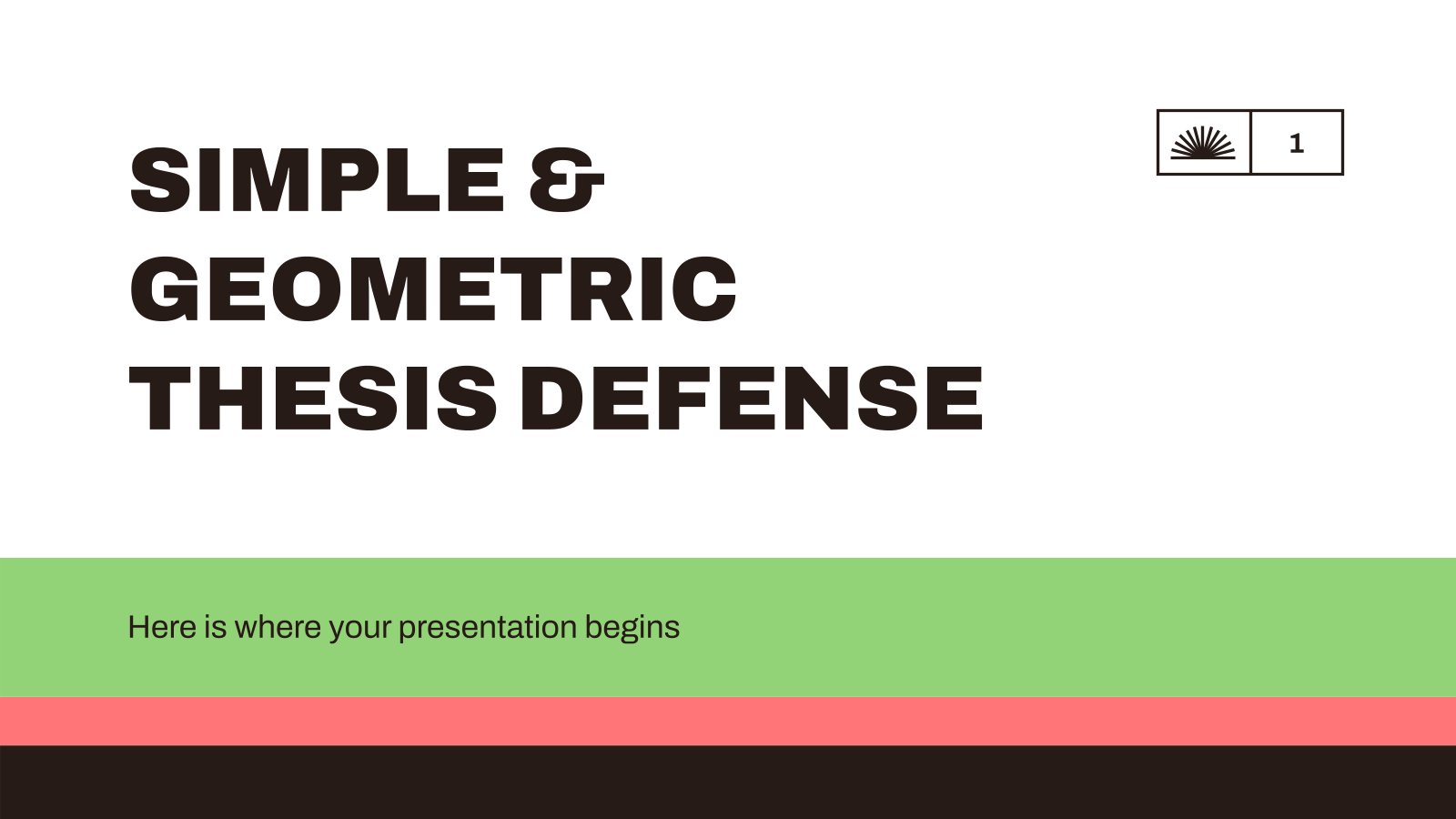 Simple & Geometric Thesis Defense presentation template 