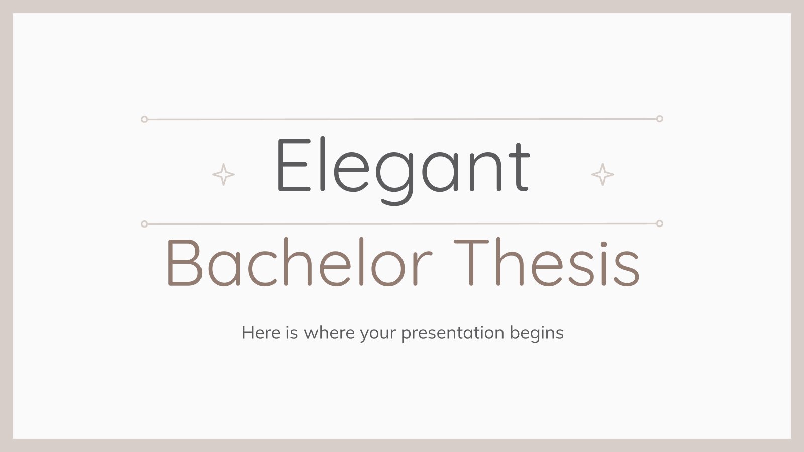 Elegant Bachelor Thesis presentation template 