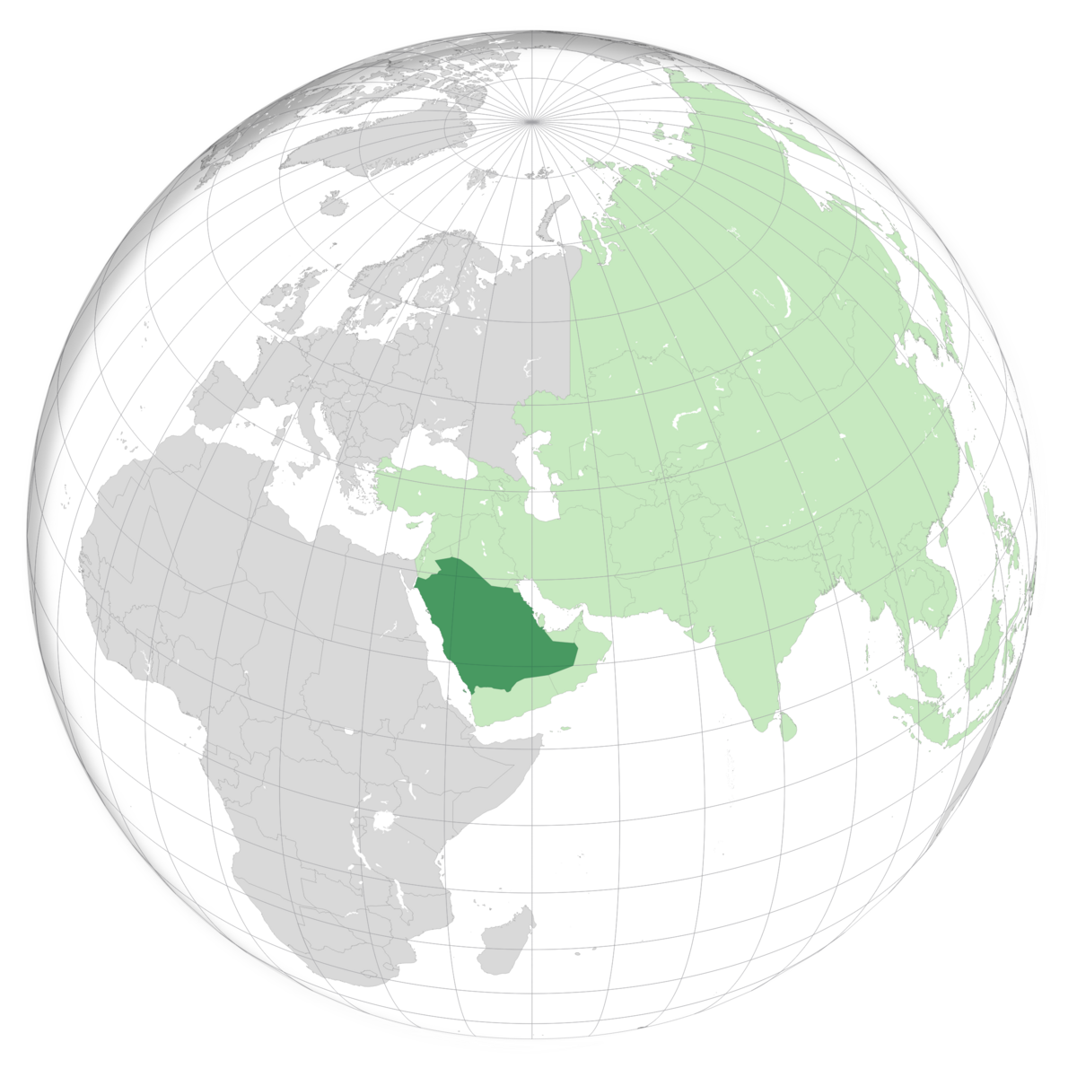 Saudi-Arabia, plassering