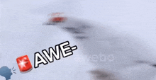 the word awe is written on a white surface