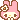 a pixel art drawing of a pink sheep with a heart in its mouth .