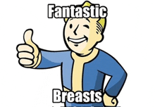 a cartoon of a man giving a thumbs up with fantastic breasts written on the bottom