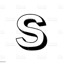 a black and white drawing of the letter s on a white background royalty - free