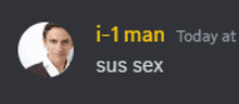 a picture of a man in a circle with the words i-1 man today at sus sex below it