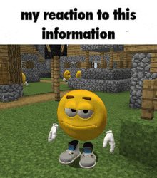 a smiley face in a video game with the words " my reaction to this information " above it