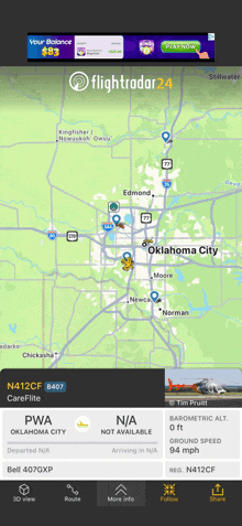 a map of oklahoma city is displayed on a phone