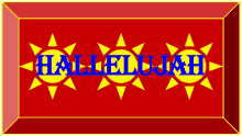 the word hallelujah is on a red background with yellow stars