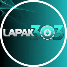 a logo for lapak303 with a poker chip