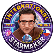 a purple sign that says international starmaker on it