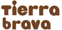 a logo for tierra brava is shown in brown on a white background