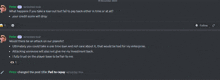 a screenshot of a discord conversation between peter and someone else