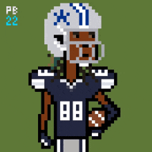 a pixel art drawing of a football player wearing number 88