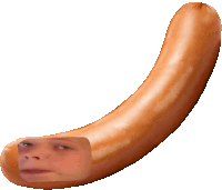 a sausage with a picture of a person 's face cut out of it