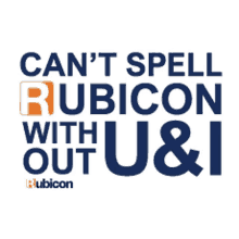 a sign that says can t spell rubicon with u & i