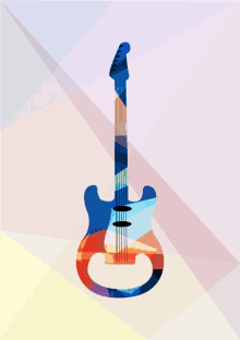 a colorful electric guitar with the letter g on it