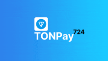 a blue background with the word tonpay and the number 724