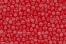 a seamless pattern with christmas icons on a red background royalty - free