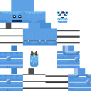 a pixel art drawing of a blue and white item