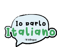 a speech bubble that says " io parlo italiano "