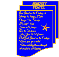 a serenity prayer with a star on it