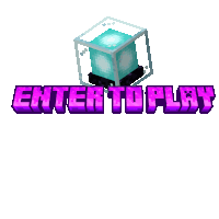 a logo that says enter to play with a cube in the background