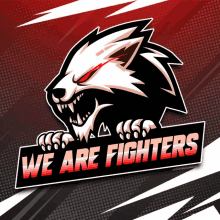 a logo that says we are fighters with a wolf