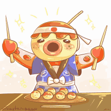 a drawing of a robot holding chopsticks and a plate of food with the name lobster-aaa written below it