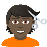 an illustration of a person getting their hair cut