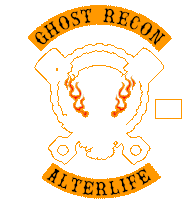 a logo that says ghost recon alterlife with a skull on it