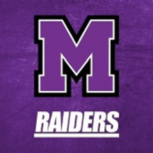 a purple and black logo for the raiders