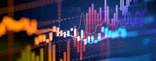 a computer screen displays a financial graph with the number 1100.00 at the top