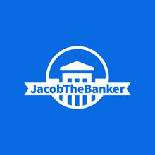 jacob the banker logo with a building in the center