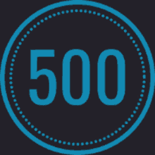 a blue circle with the number 500 inside