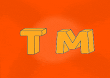 a drawing of the letter tm on a red background