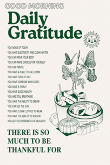 a poster that says " good morning daily gratitude "