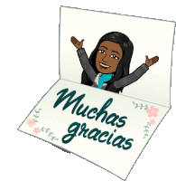 a card that says muchas gracias with a picture of a woman on it