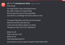 a screenshot of a discord message that says deadlocked 100 % today at 1:56 am