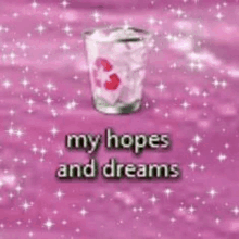 a pink trash can with the words `` my hopes and dreams '' on it .