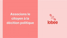 a pink background with the words associations le citoyen a la decision politique on it