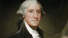 a portrait of george washington with a wig on