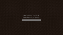 a failed to connect to the server message is shown