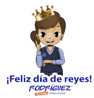 a cartoon of a girl with a crown on her head and the words feliz dia de reyes rodriguez