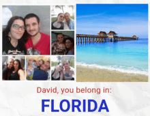 a poster that says david you belong in florida on it