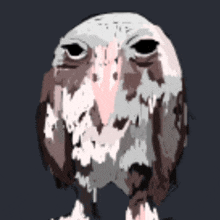 a painting of an owl with a very large beak